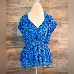 Old Navy Blue Floral Top